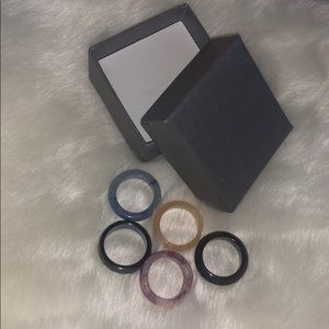 Healing Crystal Rings - set of 5